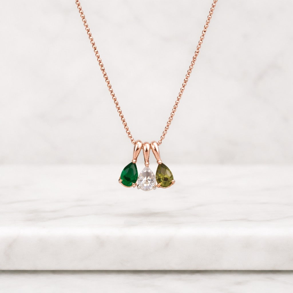 Minimalist Gemstone Pendant Necklace, 925 Sterling Silver, Birthstone Necklace, Pear Shape Necklace For Women, Bridal Jewelry Gift for her