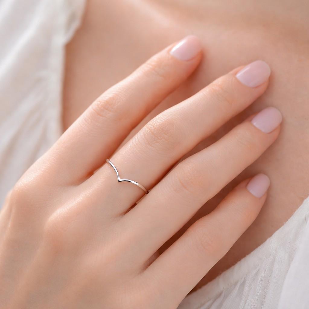 chevron band v shaped ring curved wedding band nesting wedding band contour wedding band stackable band thin wedding band pointed band wishbone band fitted ring contour stack ring layering ring
