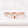 Baguette Diamond Chevron Wedding Band in 14K Rose Gold