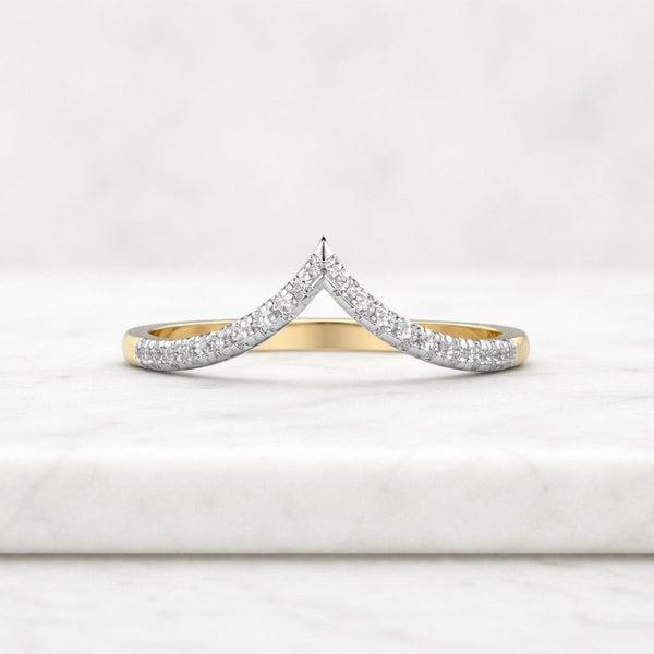 chevron ring v ring wishbone ring curved ring contour ring stacking ring wedding band ring enhancer ring nesting ring crown ring pointed ring pave ring