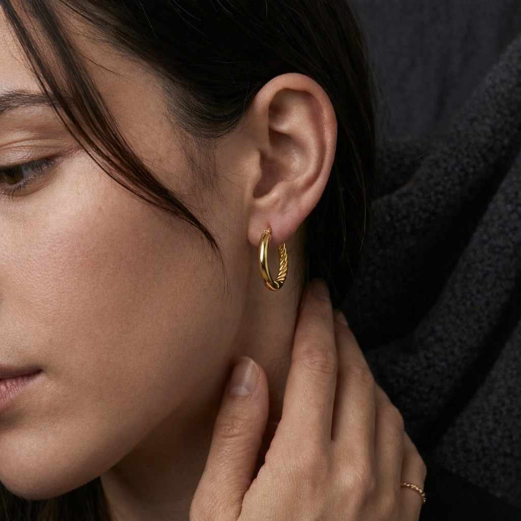 14k gold twisted hoop earrings, chunky rope hoops, statement gold earrings, large bold hoop earrings, trendy jewelry gift for her
