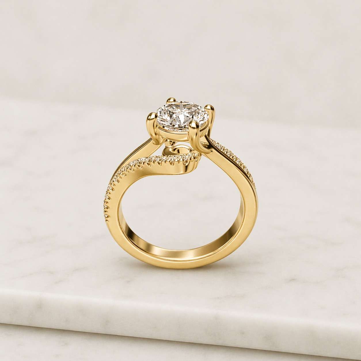 1.1ct, round cut compass prong set lab grown diamond ring, bypass pave engagement ring, diamond ring for her, promise ring for women