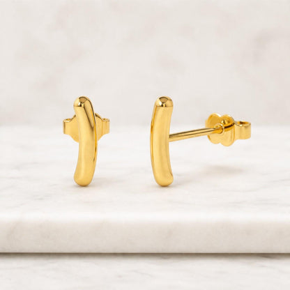 clean design earrings trendy earrings elegant studs chic earrings fashion jewelry smooth earrings shiny gold earrings basic earrings petite earrings