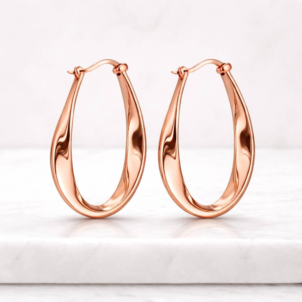 clean line earrings polished hoops contemporary hoops curved earrings unique hoops thick gold hoops medium earrings lightweight earrings designer hoops gold fashion earring