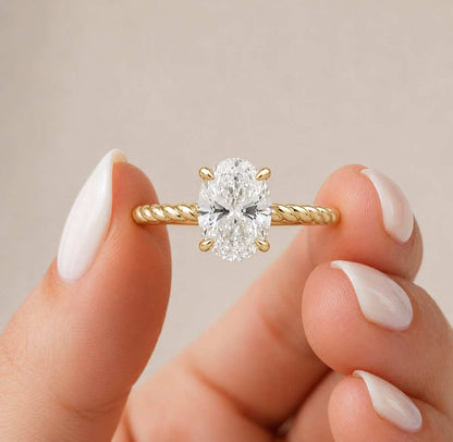 clear gemstone oval diamond solitaire diamond oval moissanite lab grown diamond CZ ring gemstone ring sparkling stone premium stone luxury