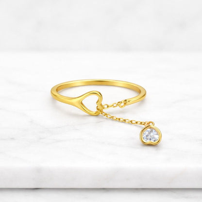 clear stone ring sparkling ring brilliant stone ring gemstone charm ring stone heart ring jewelry stone ring shine ring