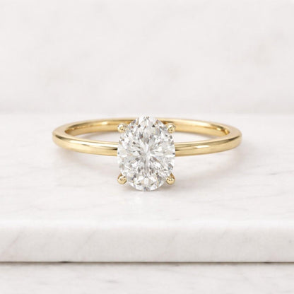 3.00 Carat Oval Cut Moissanite Solitaire Ring, Moissanite Engagement Ring In Yellow Gold, Bridal Set Ring, Marriage Proposal Ring For Her
