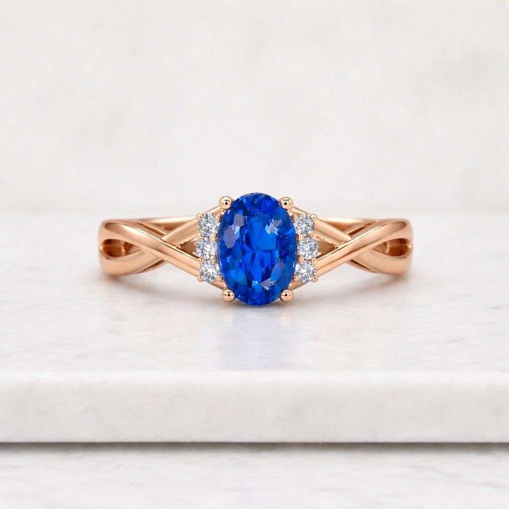 cocktail ring gemstone gift anniversary ring fashion jewelry fine ring luxury gift women jewelry ring for her blue jewel ring center stone ring side stone ring sparkling ring