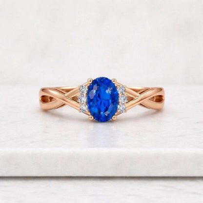 cocktail ring gemstone gift anniversary ring fashion jewelry fine ring luxury gift women jewelry ring for her blue jewel ring center stone ring side stone ring sparkling ring