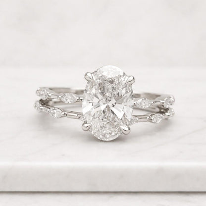 contour band nesting ring ring enhancer bridal stack stackable ring oval gemstone ring clear stone ring luxury engagement ring