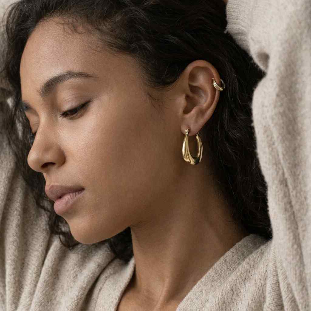 cool tone gold earrings metal hoop earrings gold fashion hoops polished gold jewelry gold gift earrings gold daily hoops heirloom jewelry elegant gold hoops