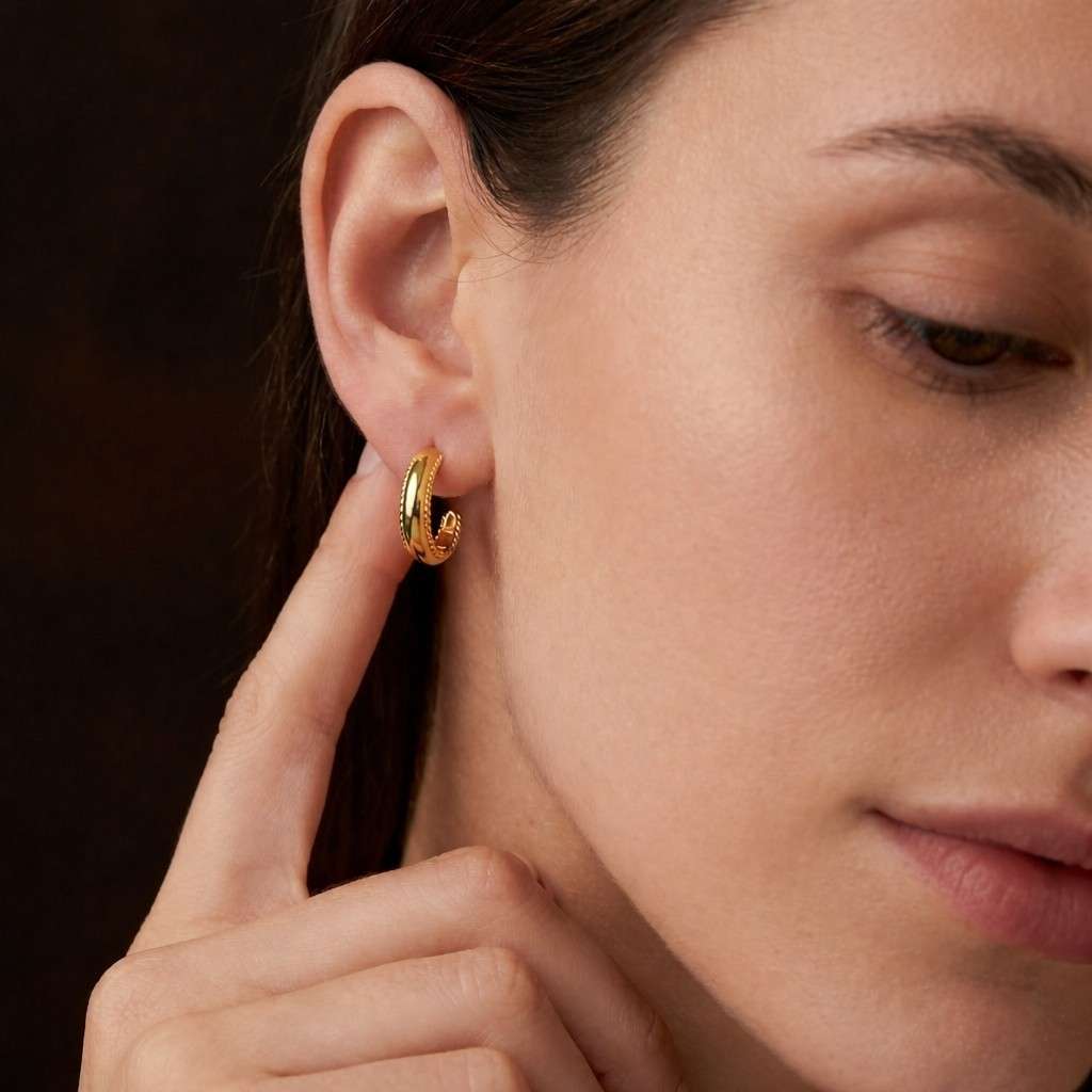 crescent shape earrings moon shape earrings dome shape earrings puffed shape earrings rounded silhouette earrings