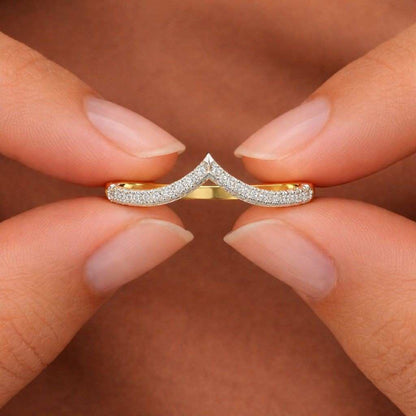 crown wedding band pointed wedding band diamond wedding band slim wedding band delicate wedding band stack ring