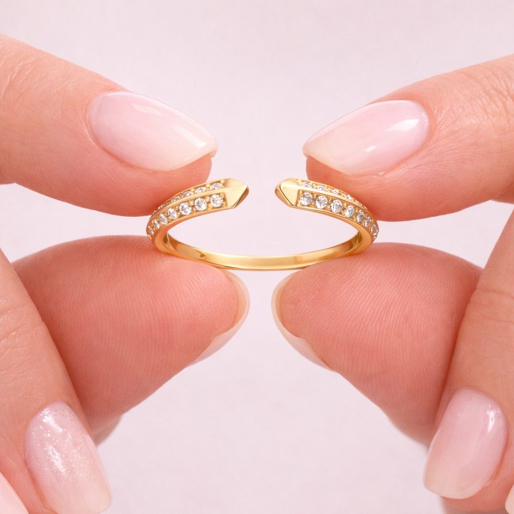 cuff bracelet ring open band ring bypass ring geometric ring pointed ends ring crystal band ring pave band ring