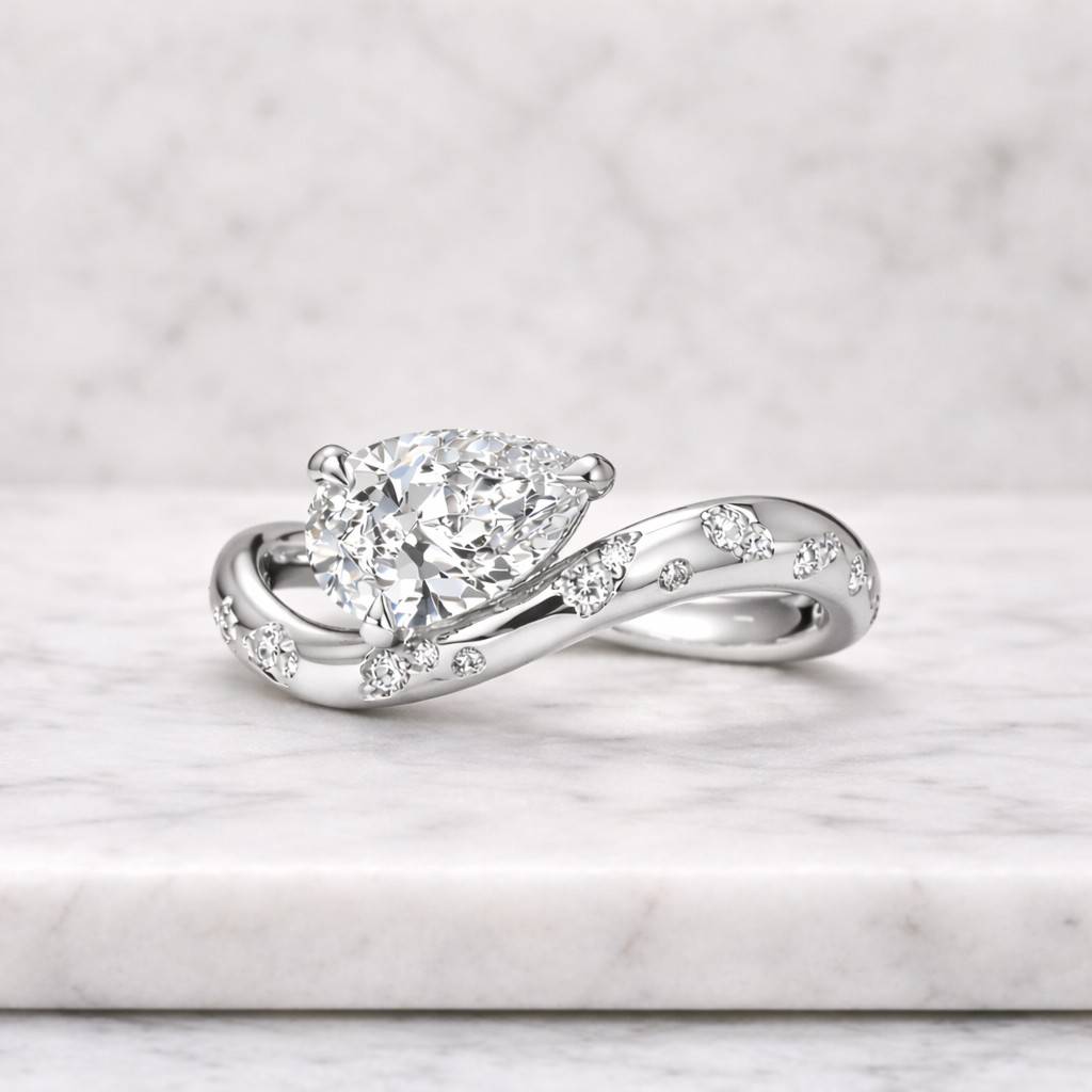 curved band ring wraparound ring sculptural ring artistic ring statement jewelry bridal jewelry engagement jewelry
