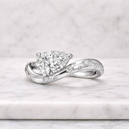 curved band ring wraparound ring sculptural ring artistic ring statement jewelry bridal jewelry engagement jewelry