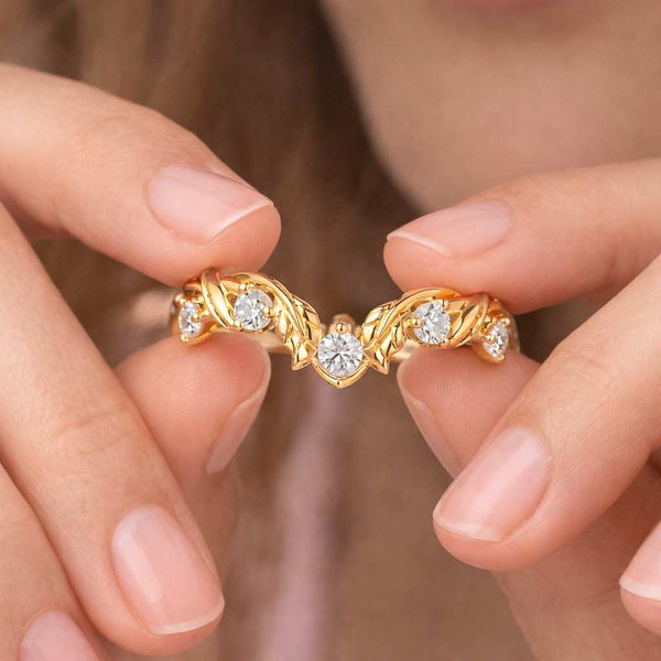 curved band wishbone ring tiara ring chevron ring V ring nesting ring contour ring enhancer ring guard ring