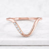 Curved Lab Grown Diamond Chevron Wedding Band in 14K Rose Gold