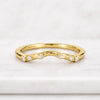 Curved Lab Grown Diamond Wedding Band in 14K Yellow Gold Chevron Ring