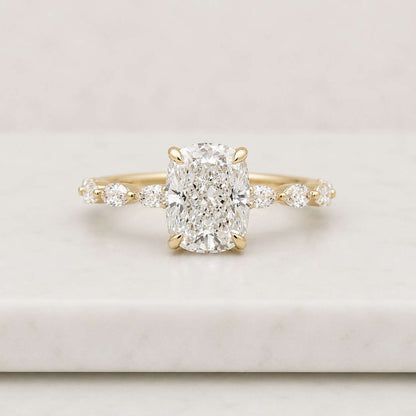 Cushion Cut Lab Grown E,VVS2, IGI Certified Diamond Engagement Ring, 2mm Band Ring, Solitaire Cushion Ring for Her Anniversary Gifts
