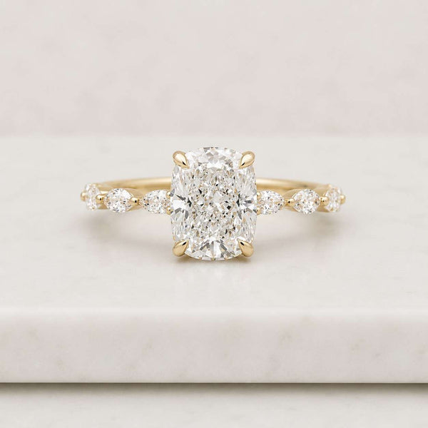 Cushion Cut Lab Grown E,VVS2, IGI Certified Diamond Engagement Ring, 2mm Band Ring, Solitaire Cushion Ring for Her Anniversary Gifts

