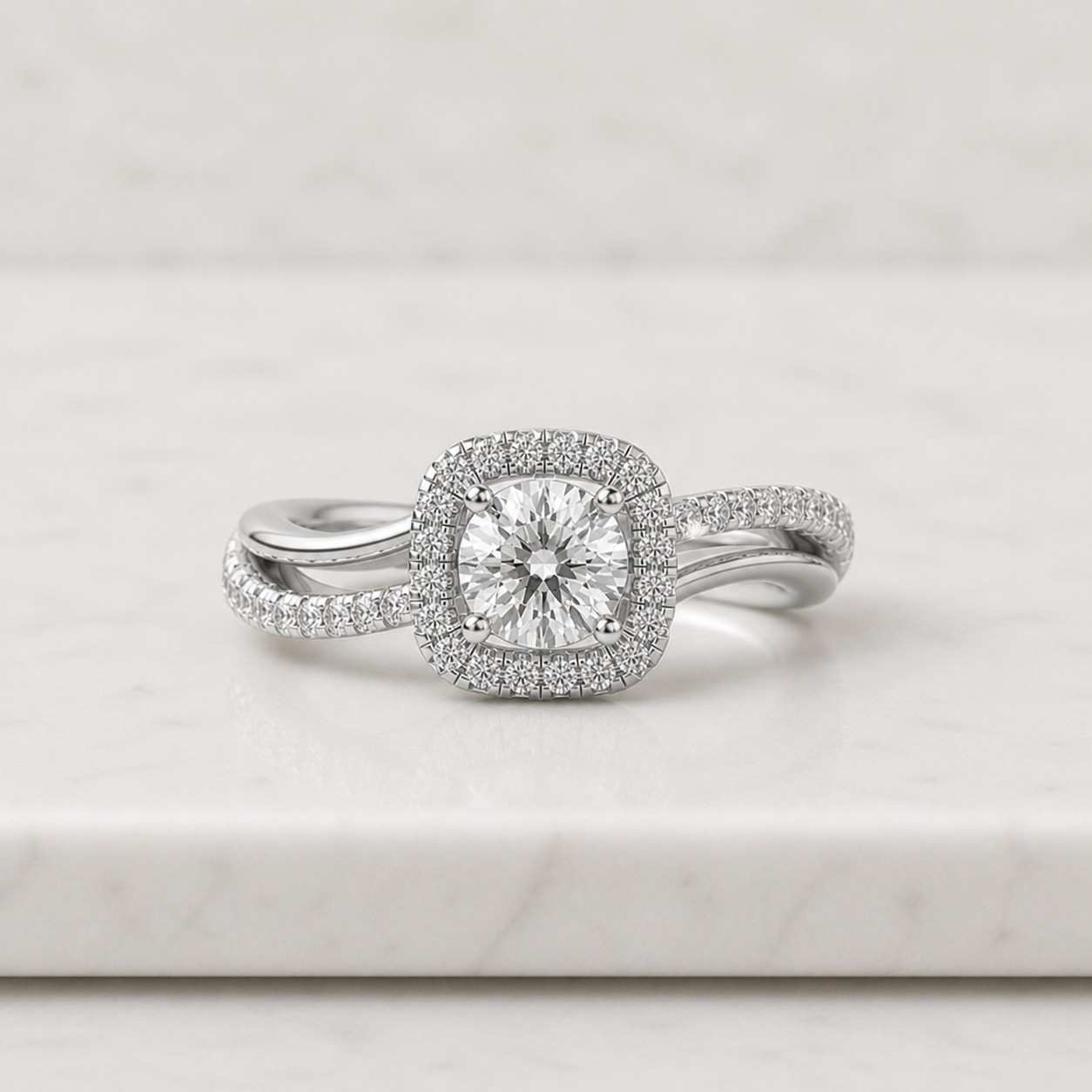 cushion cut ring halo engagement ring twisted engagement ring pave engagement ring crossover ring bridal engagement ring wedding proposal ring statement engagement ring