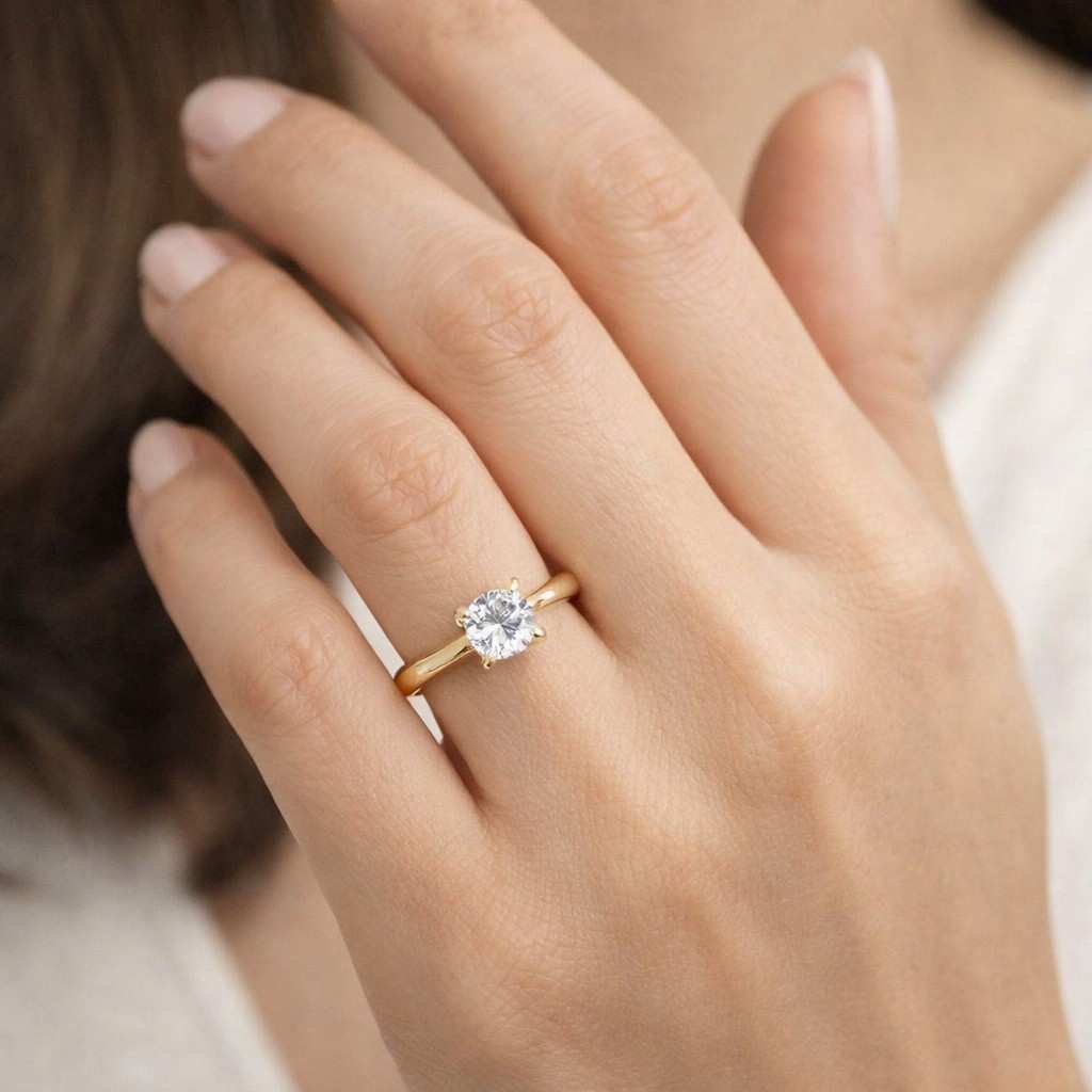 cushion cut ring solitaire engagement jewelry gold solitaire ring thin gold ring fine ring dainty jewelry bridal accessory classic jewelry