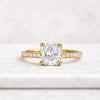 Cushion Cut Lab Grown Diamond Pave Engagement Ring