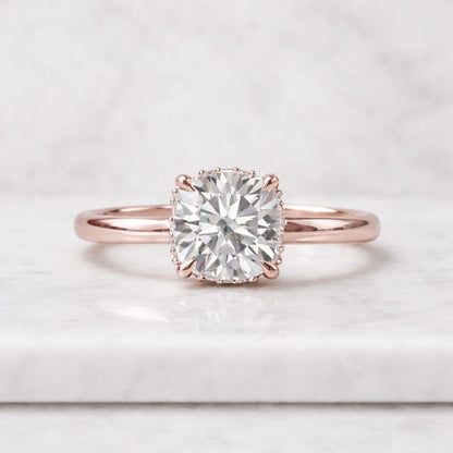 cushion cut ring solitaire ring engagement ring promise ring bridal ring thin band ring double band ring