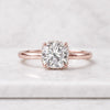 Cushion Cut Lab Grown Diamond Hidden Halo Engagement Ring
