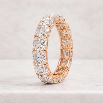 cushion eternity band cushion stone ring large stone ring prong set ring eternity wedding band bridal jewelry