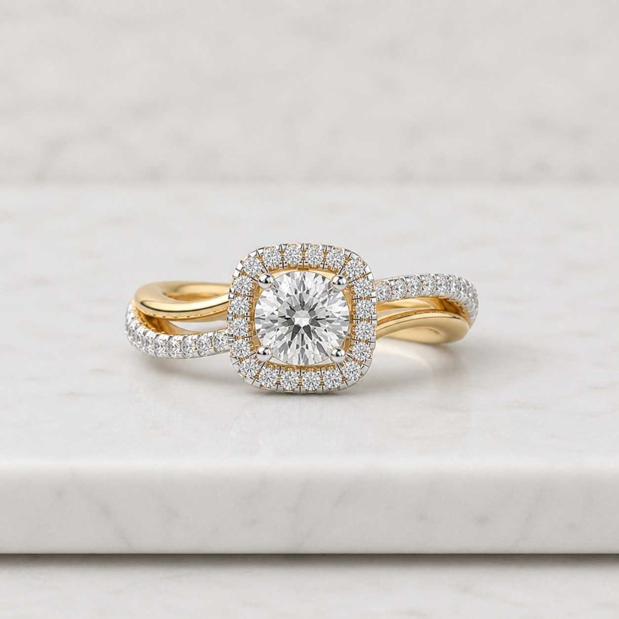 cushion halo ring twisted band ring pave band ring split shank ring solitaire halo ring diamond halo ring bridal ring women ring statement ring luxury ring fine jewelry