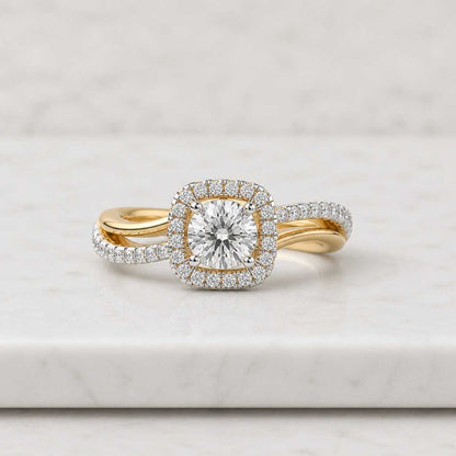 cushion halo ring twisted band ring pave band ring split shank ring solitaire halo ring diamond halo ring bridal ring women ring statement ring luxury ring fine jewelry