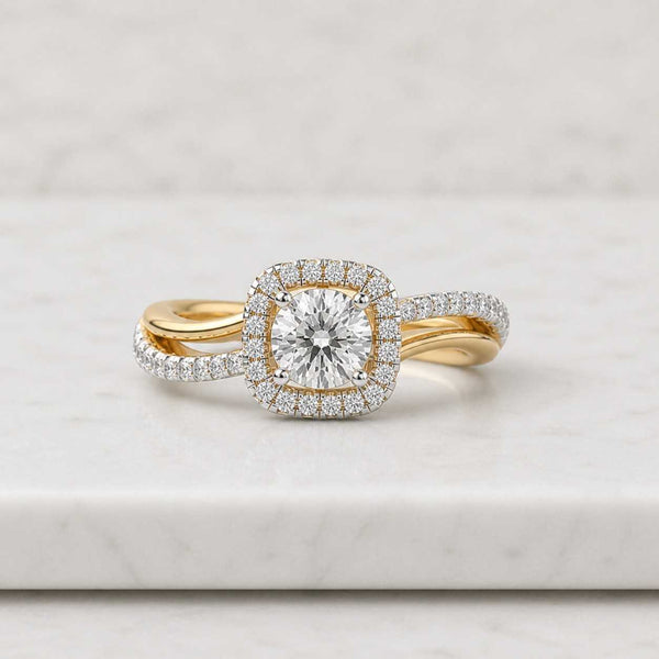 cushion halo ring twisted band ring pave band ring split shank ring solitaire halo ring diamond halo ring bridal ring women ring statement ring luxury ring fine jewelry