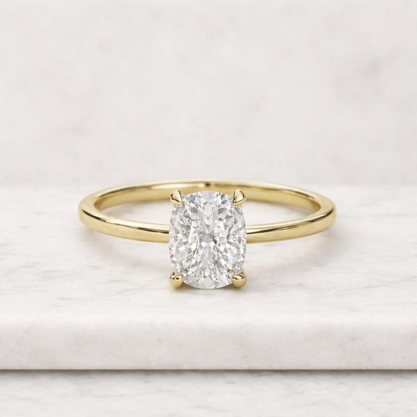 cushion ring solitaire ring gold ring thin band ring prong setting ring statement ring bridal ring promise ring luxury ring