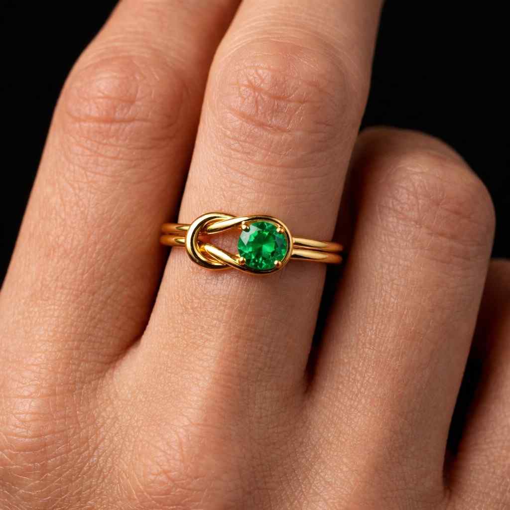 Arwen Emerald Engagement Ring: 18k Yellow Gold Fantasy Ring
