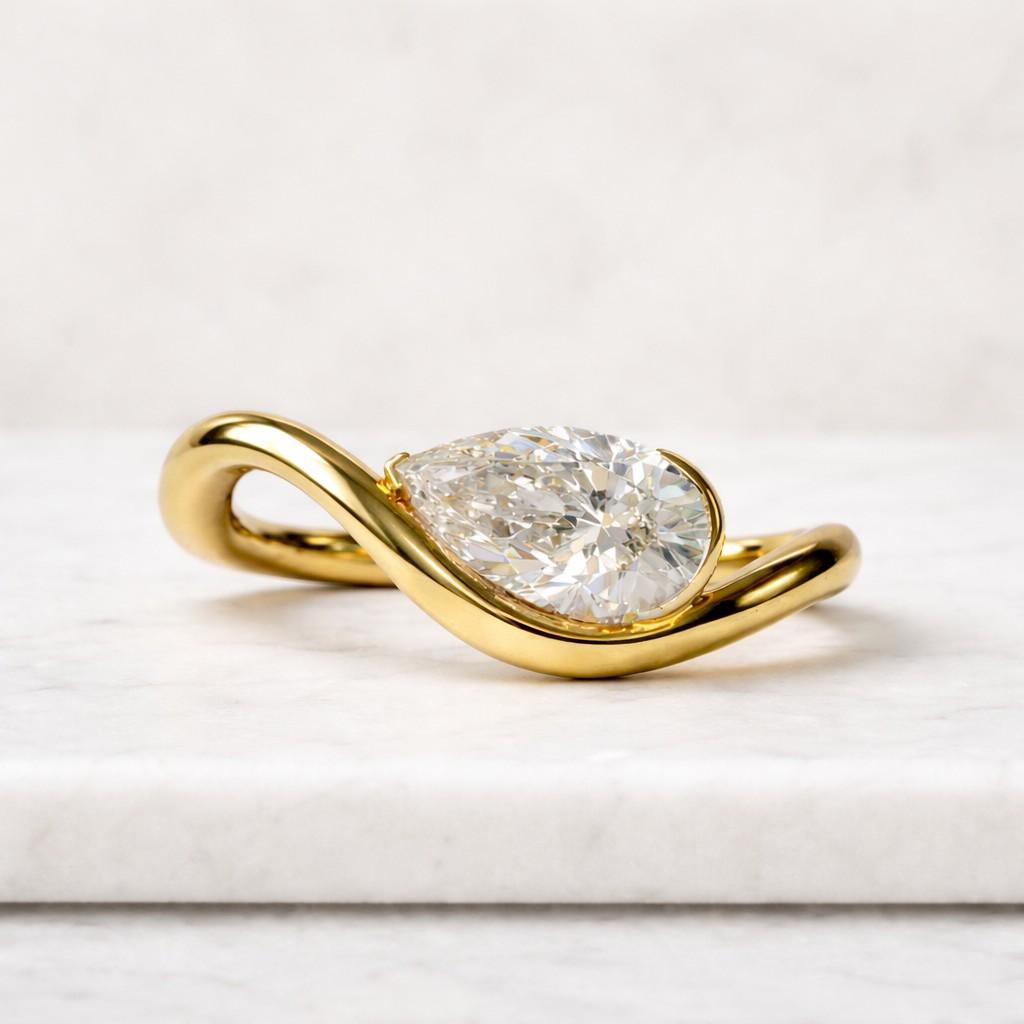custom jewelry women jewelry fine ring gold band ring gemstone jewelry center stone ring polished band ring