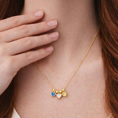 Custom Dainty Heart Birthstone Necklace - Personalized Gift - Gift For Her - Custom Birthstone Necklace
