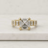 Asscher Cut Lab Grown Diamond Engagement Ring with Pave Band
