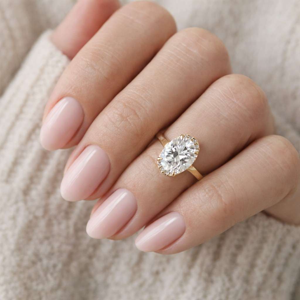 dainty engagement ring minimalist engagement ring bridal engagement ring modern engagement ring simple engagement ring polished gold ring oval center stone ring