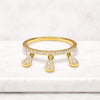 Pear Shape Round Cut Lab Grown Diamond Dangle Ring