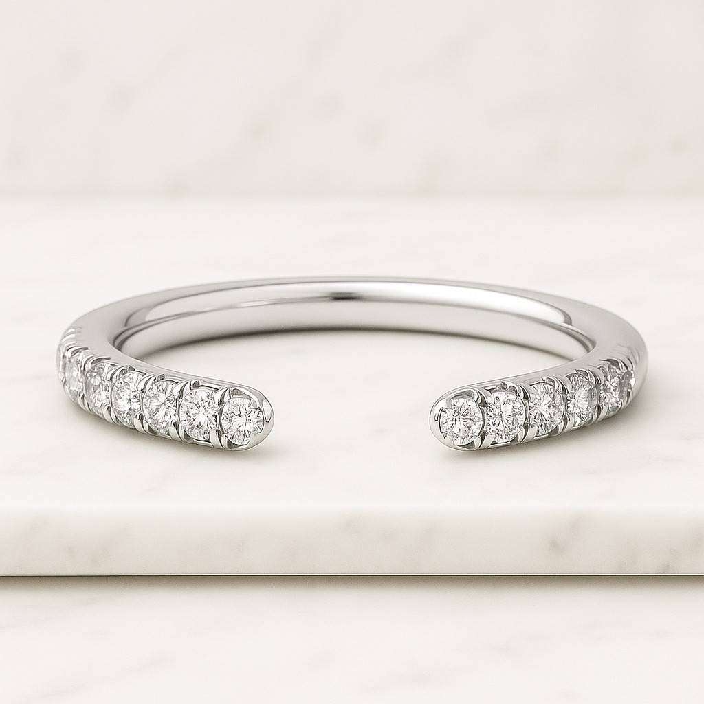 delicate bezel set wedding ring anniversary promise band
