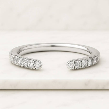delicate bezel set wedding ring anniversary promise band