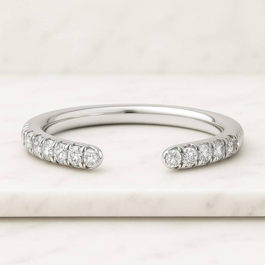 delicate bezel set wedding ring anniversary promise band