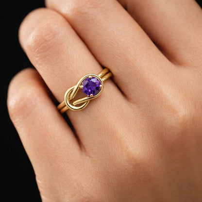 delicate ring infinity jewelry birthstone ring purple gem ring unique ring timeless ring polished ring slim ring classic ring trendy ring feminine ring gold jewelry statement ring
