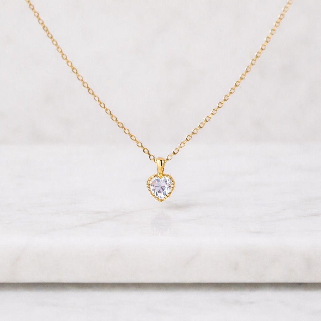 design classic pendant style stylish necklace look delicate chain jewelry tiny heart charm polished pendant necklace gemstone charm necklace cute heart jewelry sweetheart gift necklace