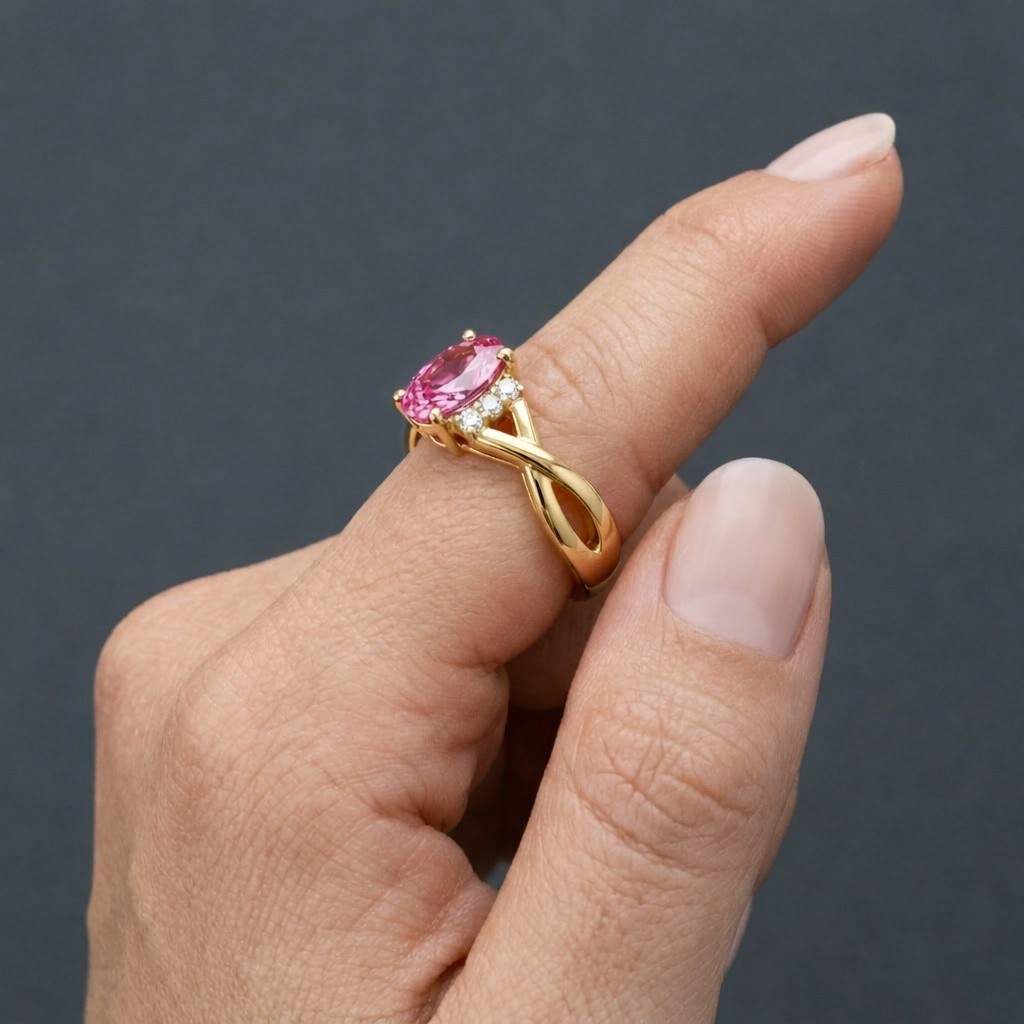 designer ring gemstone accessory dressy ring everyday ring romantic ring shiny ring elegant jewelry handcrafted ring ring for women pink jewelry gold jewelry