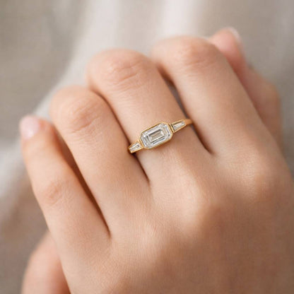 designer ring gift ring anniversary ring petite ring narrow band ring refined ring clean lines ring lover gift ring style ring chic ring trendy ring simple ring timeless ring gemstone ring crystal ring bezel ring yellow gold ring