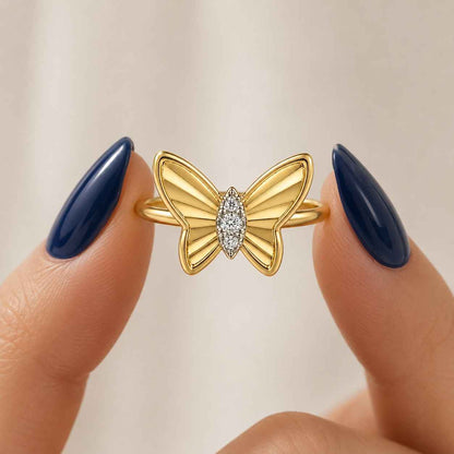 diamond accent ring moissanite jewelry lab diamond jewelry cz jewelry butterfly gemstone jewelry white gemstone ring brilliant butterfly ring sparkling butterfly ring gemstone gift ring fine stone jewelry