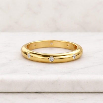diamond band ring gold band ring bezel ring stacking ring thin band ring dainty ring minimalist ring round stone ring wedding band women ring